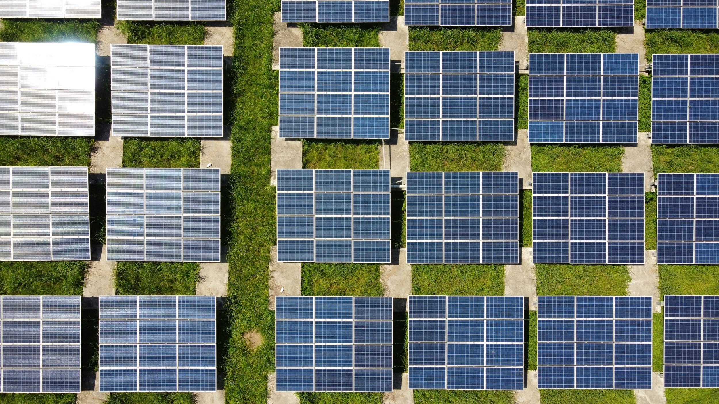 Solar panels integrated into a modern building design.